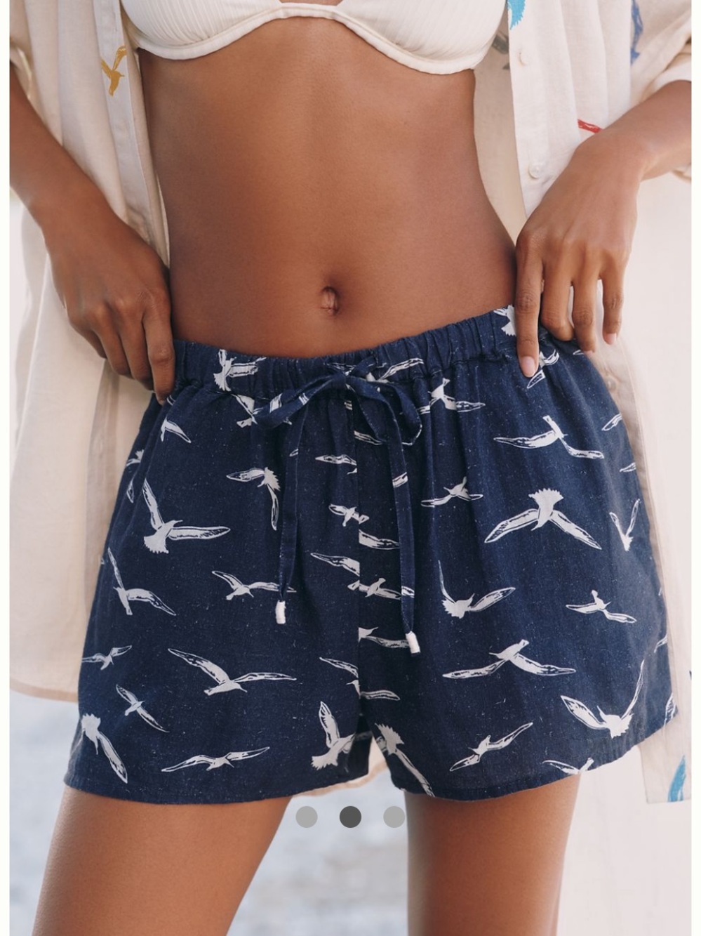 Celandine Anthropologie Linen Blend Shorts Medium Drawstring Pull On